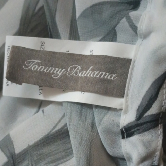 Tommy Bahama Gray Bamboo Leaf Swim Cover Up - Picture 2 of 6